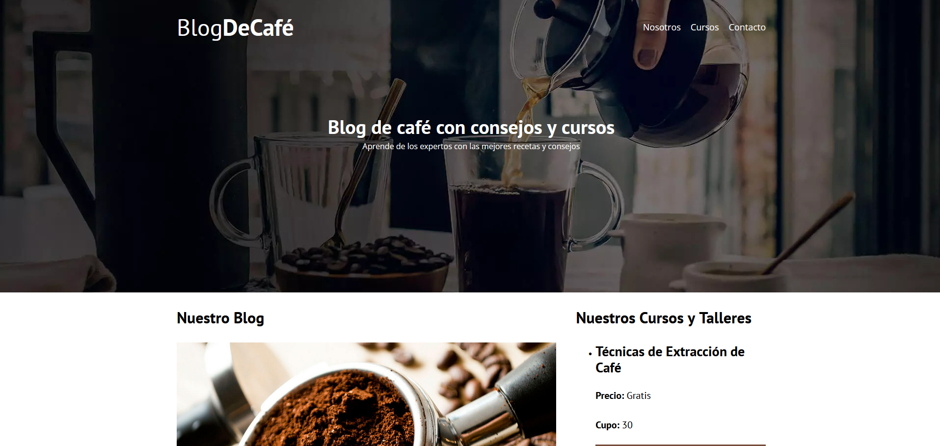 Imagen de Proyecto de un Blog de Café
